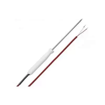 Hand infeed temperature probe with PTFE-hand grip and silicone-cable HE/E