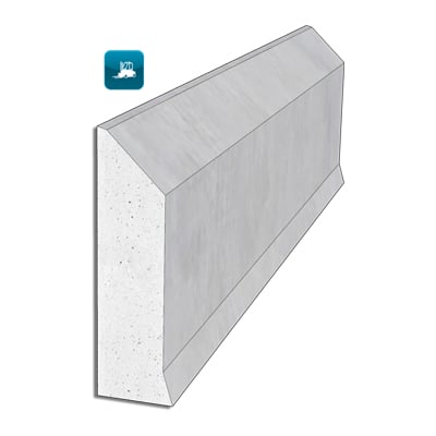 Hygienic wall protection IP40F Natural kerb