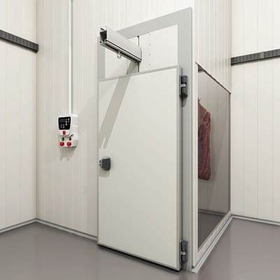 INDUSTRIAL REFRIGERATOR DOOR ON HINGE FOR POSITIVE TEMPERATURE WITH RAILWAY PASSAGE 180PG